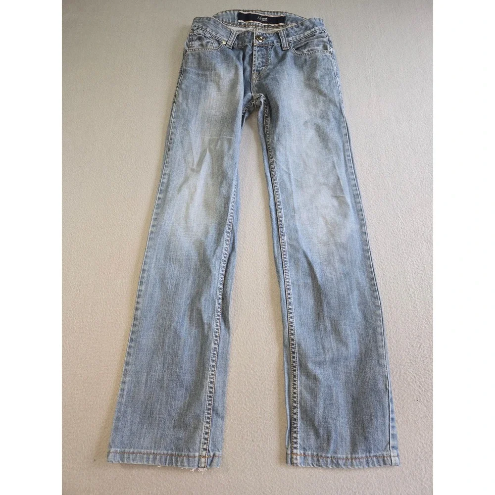 Armani Jeans Comfort Fit Jeans Mens 30 Light Blue Straight Leg J025G Distressed